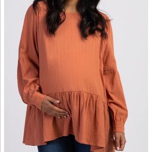 Orange pinkblush maternity blouse